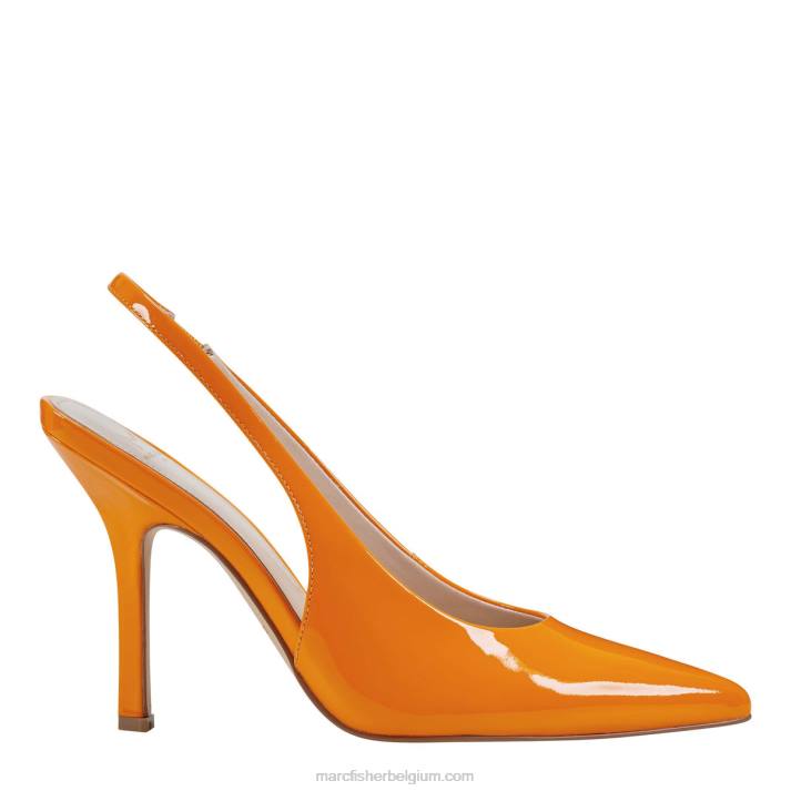 vrouwen emalyn slingback pump Marc Fisher BNX0H666 neon oranje patent
