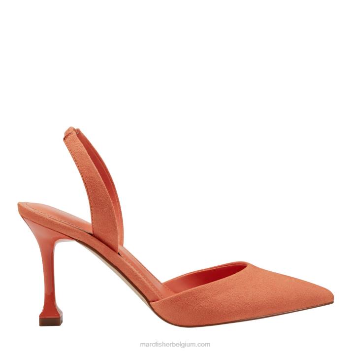 vrouwen hadya slingback pump Marc Fisher BNX0H662 oranje suède