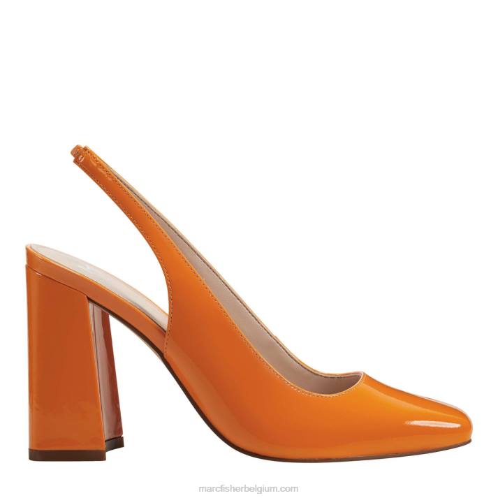 vrouwen onna slingback hiel Marc Fisher BNX0H389 neon oranje patent