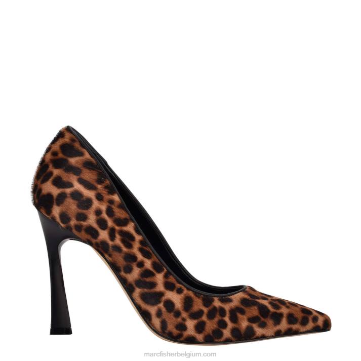 vrouwen sassie pumps met hak Marc Fisher BNX0H681 bruin/luipaardprint kalfshaar
