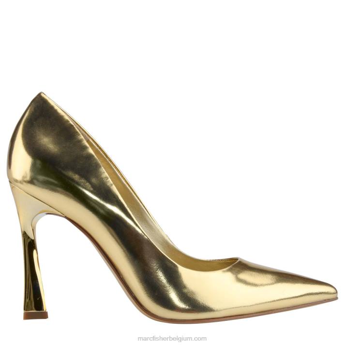vrouwen sassie pumps met hak Marc Fisher BNX0H691 goud leer