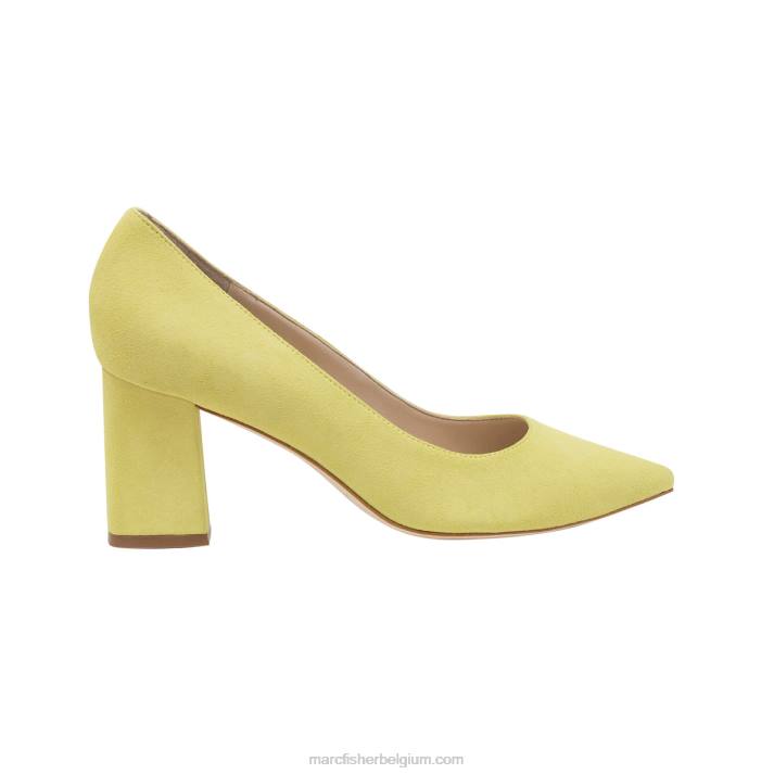 vrouwen zala pumps met puntige neus en blokhak Marc Fisher BNX0H598 geel