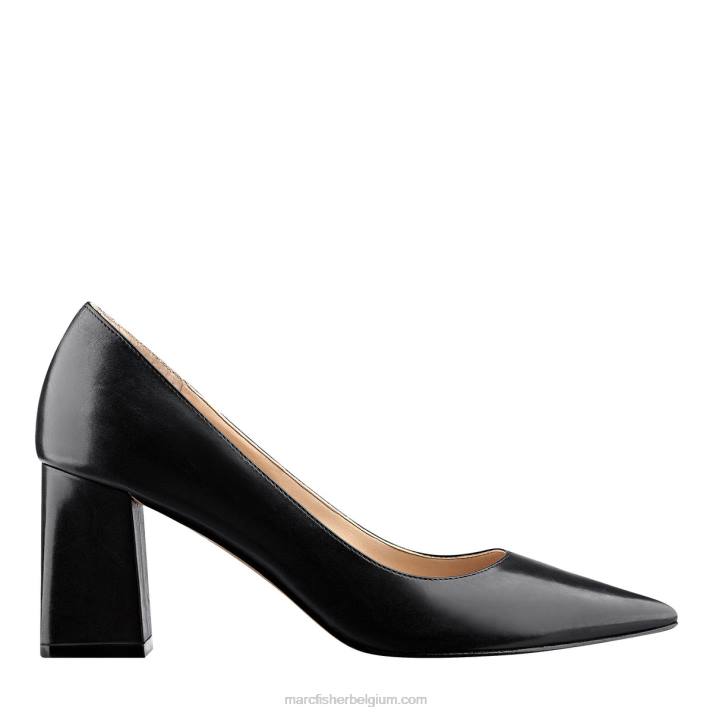 vrouwen zala pumps met puntige neus en blokhak Marc Fisher BNX0H617 zwart leer