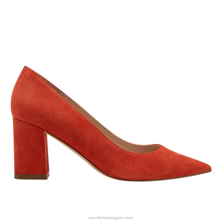 vrouwen zala pumps met puntige neus en blokhak Marc Fisher BNX0H630 oranje