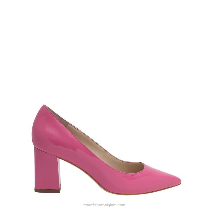 vrouwen zala pumps met puntige neus en blokhak Marc Fisher BNX0H661 roze lakleer