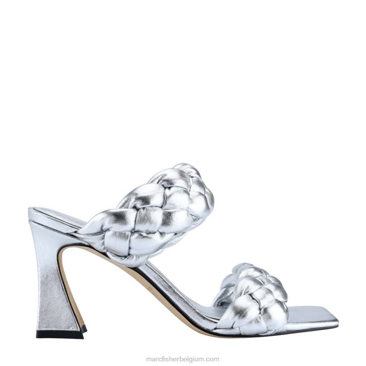 vrouwen Hammy hak sandaal Marc Fisher BNX0H533 zilver metallic leer
