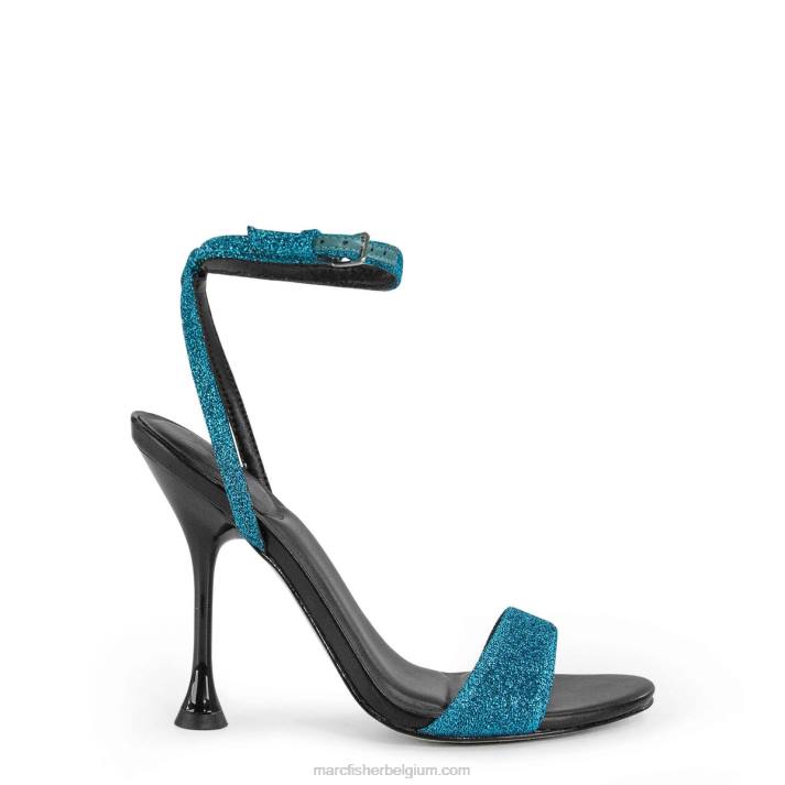 vrouwen calisty sandaal met bandjes en hakken Marc Fisher BNX0H401 zwart/blauw glitters