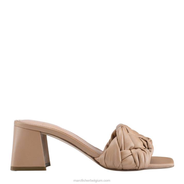 vrouwen cerita slip-on sandaal met blokhak Marc Fisher BNX0H516 echt leer
