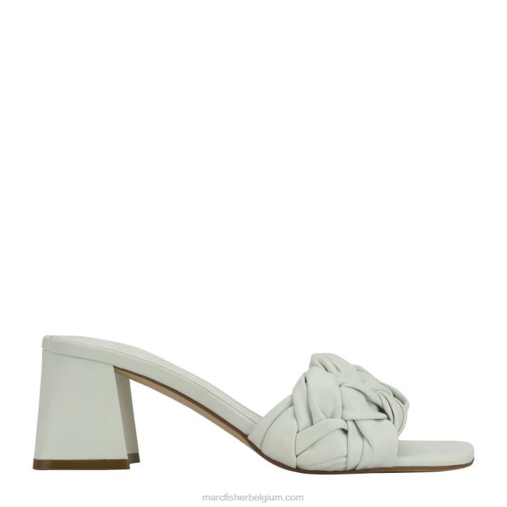 vrouwen cerita slip-on sandaal met blokhak Marc Fisher BNX0H526 licht mint leer