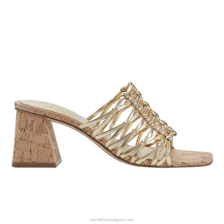 vrouwen colica blokhak sandaal Marc Fisher BNX0H455 goud