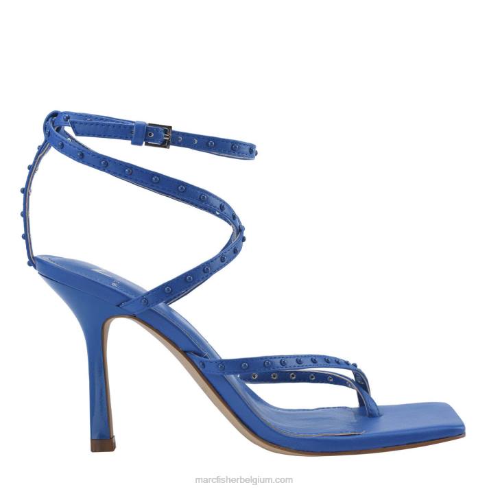 vrouwen dallin sandaal met bandjes en hakken Marc Fisher BNX0H423 blauw leer
