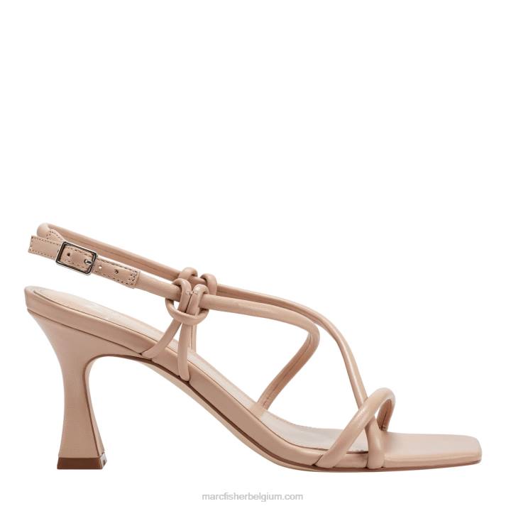 vrouwen dayne sandaal met slingback hak Marc Fisher BNX0H350 licht zand leer