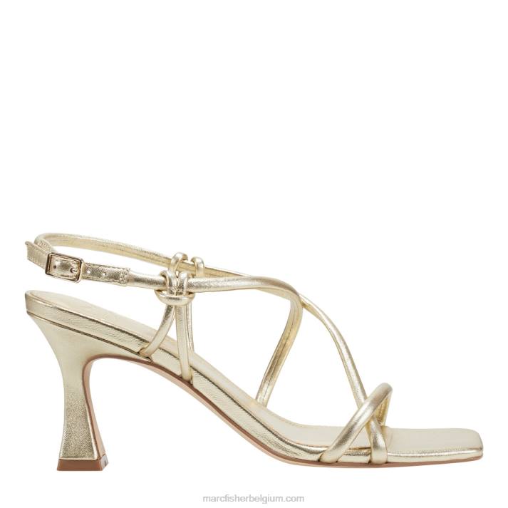 vrouwen dayne sandaal met slingback hak Marc Fisher BNX0H379 goud leer